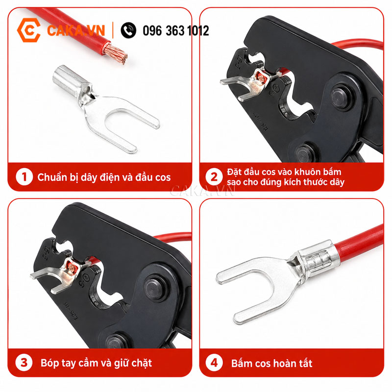 Hướng dẫn bấm đầu cos bằng Kìm HS-16