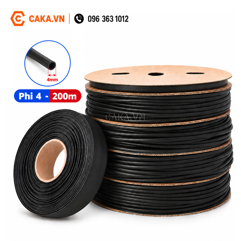 Ống co nhiệt 4mm cuộn 200m màu đen