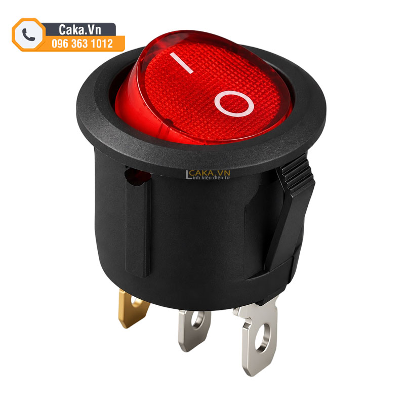 Công tắc tròn bập bênh có đèn KCD1 3 chân 6A 250V