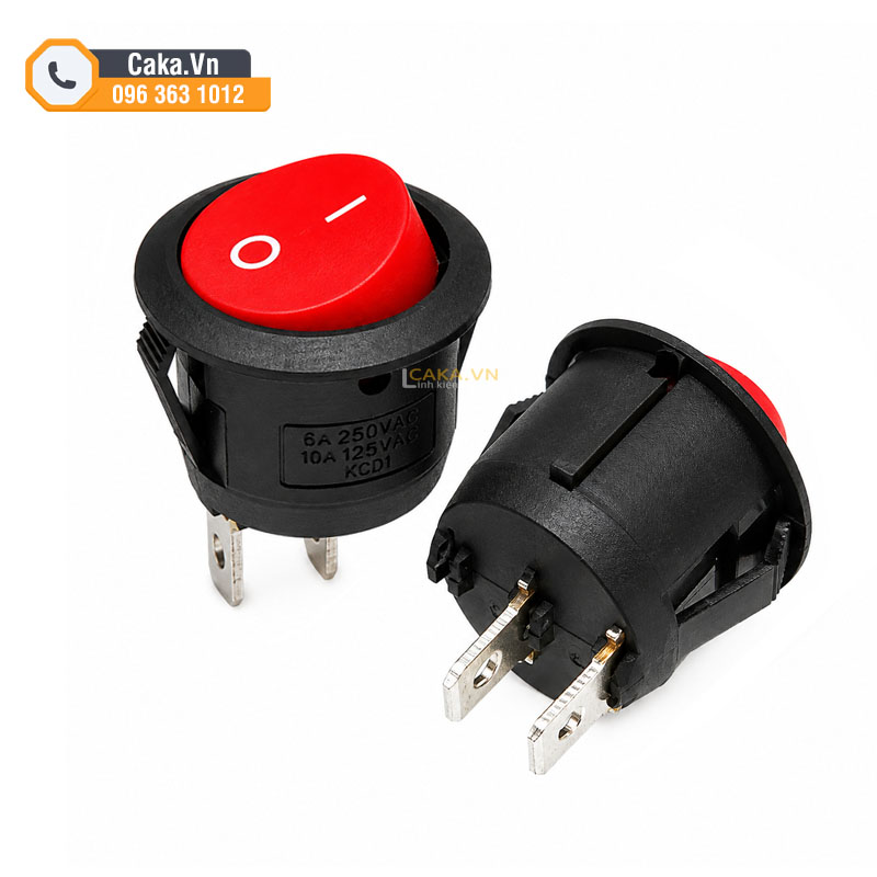 Công tắc tròn bập bênh KCD1-105 2 chân 6A 250V