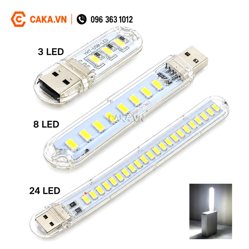 Đèn USB các bản 3, 8 và 24 LED