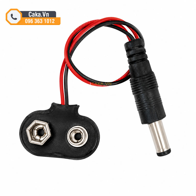 Đế pin 9V ra jack DC 5.5x2.1mm