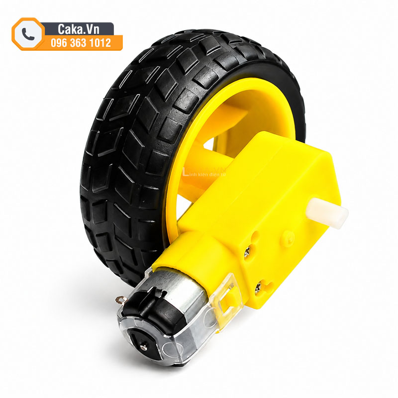 Động cơ giảm tốc vàng 3-9v kèm bánh xe