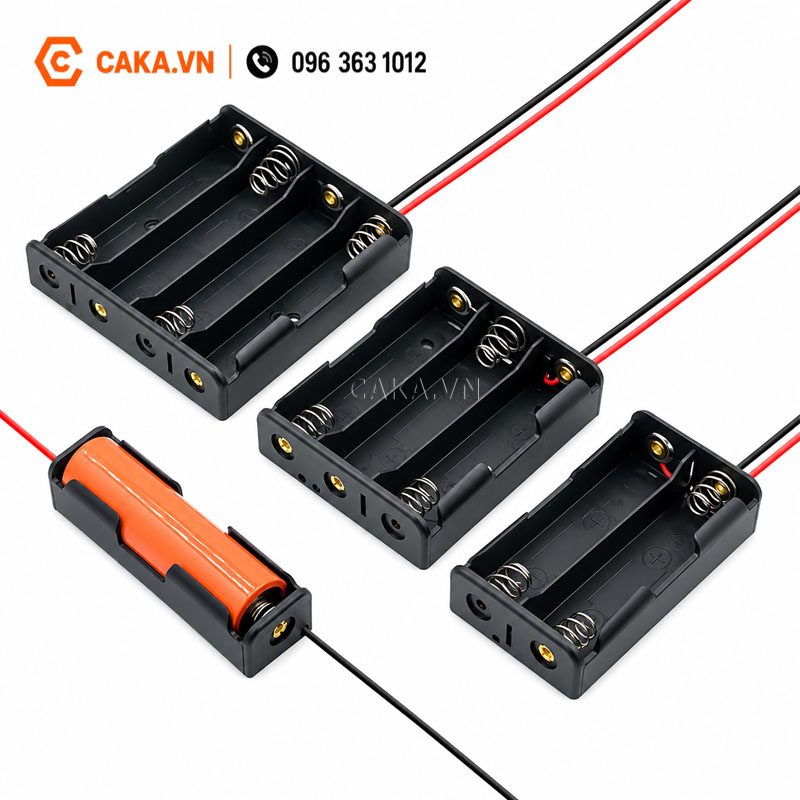 Hộp pin 18650 nối tiếp loại 1 2 3 4 pin