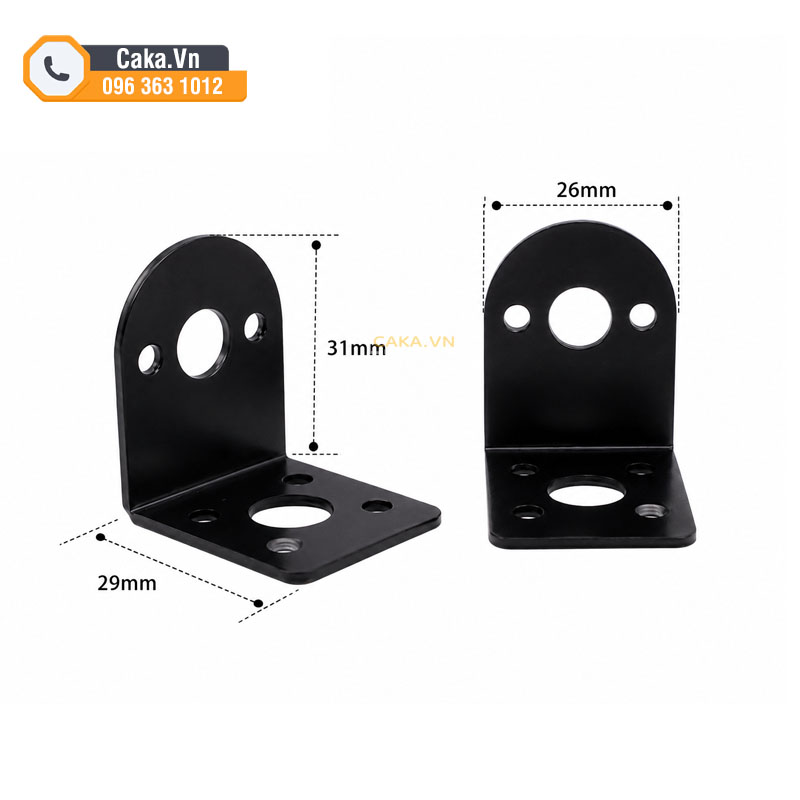Kích thước gá động cơ giảm tốc JGB-370 25mm