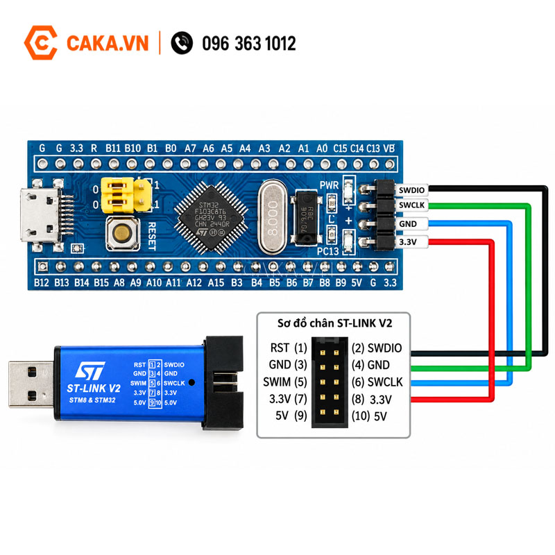 Board STM32 Blue Pill sử dụng ARM Cortex-M3 32-bit