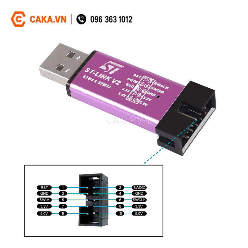 ST-Link V2 dùng cho vi điều khiển STM8 STM32