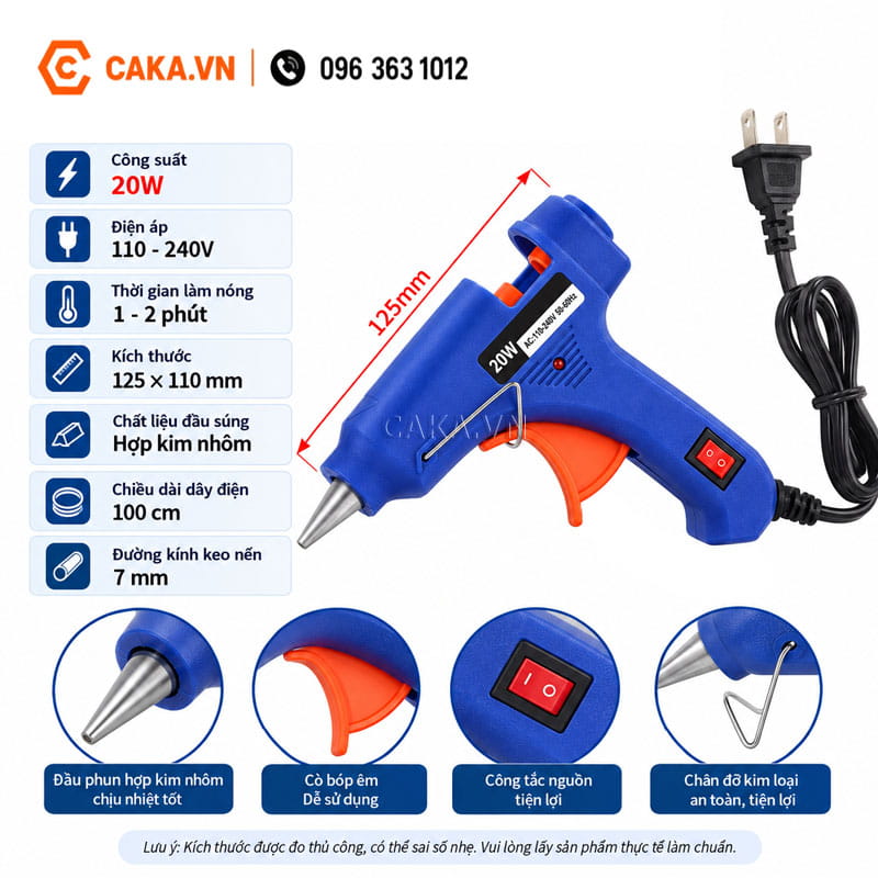 Súng keo nóng 20W dùng làm đồ thủ công DIY
