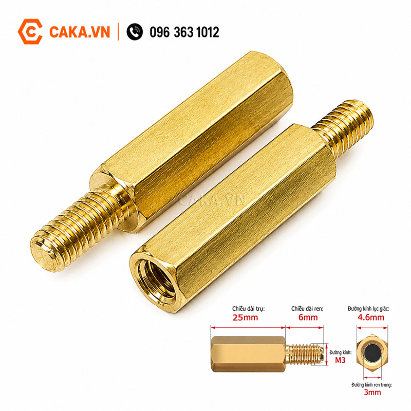 Trụ Đồng M3 Đực Cái 25mm