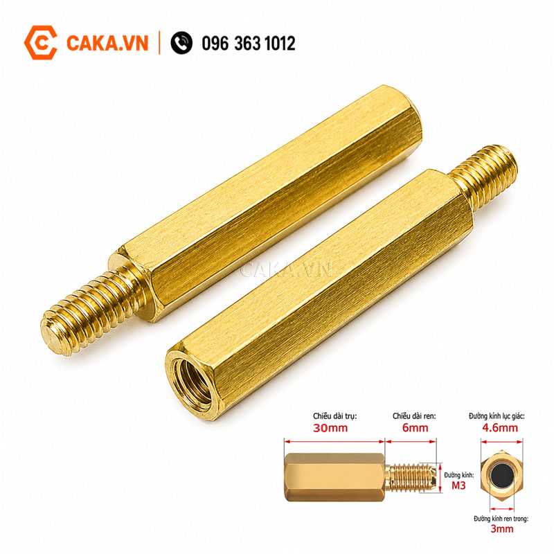 Trụ Đồng M3 Đực Cái 30mm