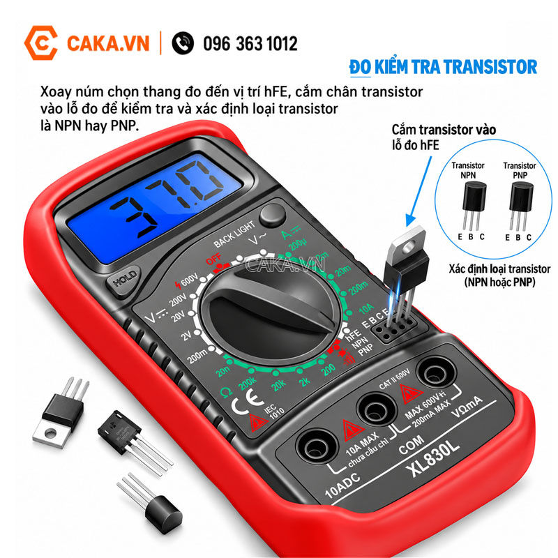 XL830L Digital Multimeter đo điện và kiểm tra linh kiện