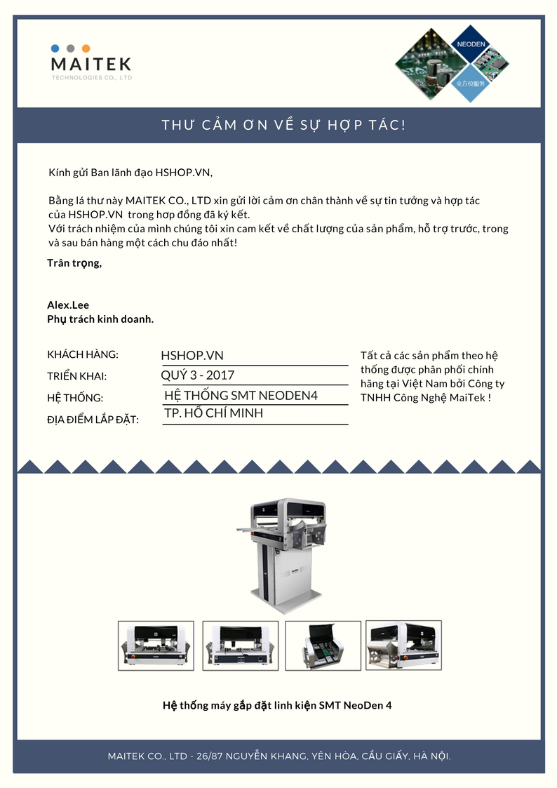 Thư cảm ơn Hshop.VN