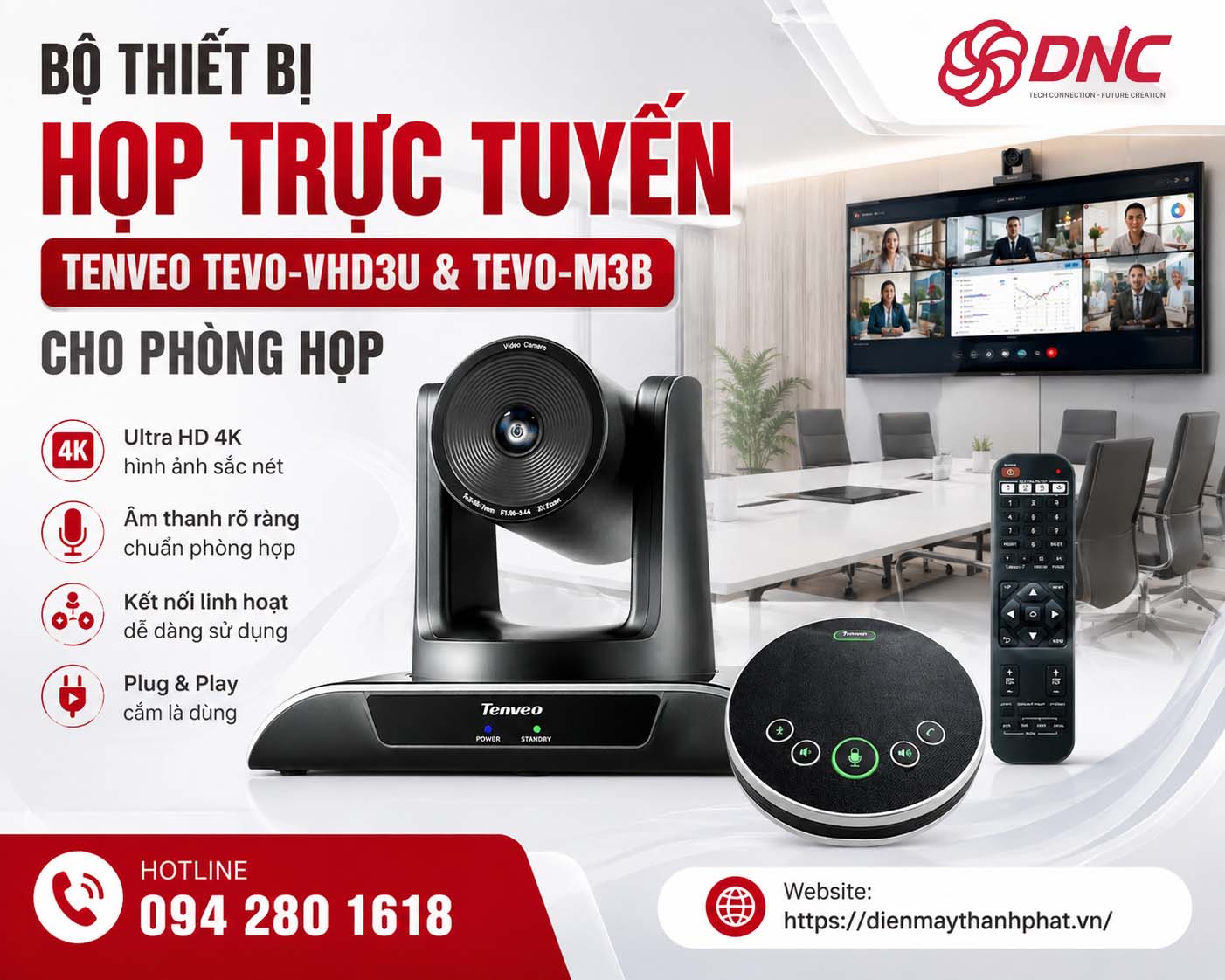 bo-thiet-bi-hop-truc-tuyen-tenveo-tevo-vhd3u-va-tevo-m3b-cho-phong-hop