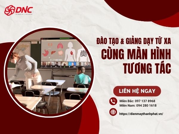 đào tạo từ xa cùng màn hình tương tác