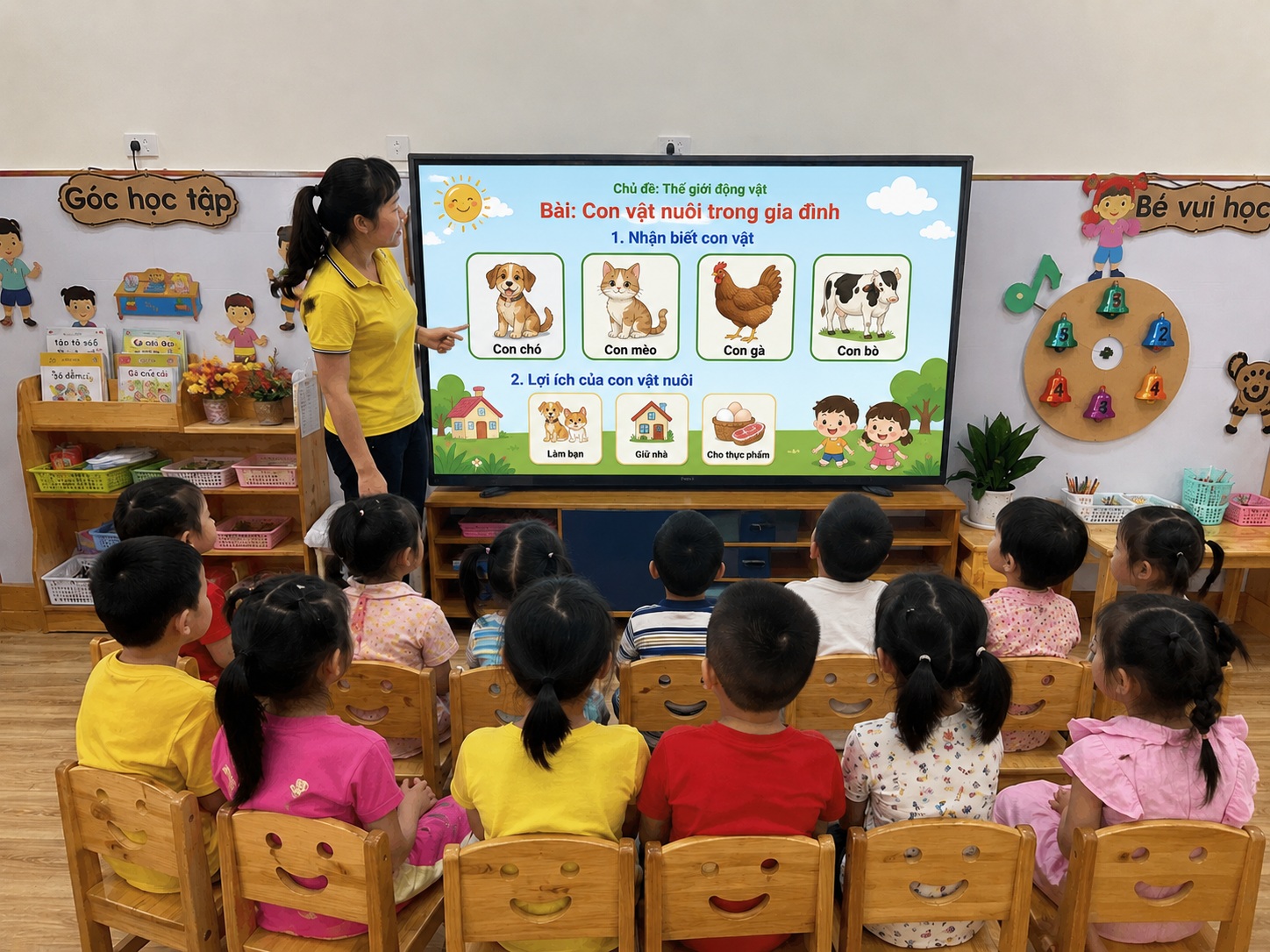 Màn hình tương tác GAOKEview giảng dạy cho trường mầm non