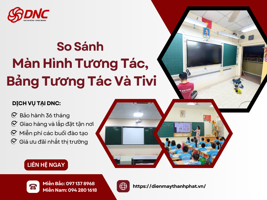 So Sánh Màn Hình Tương Tác, Bảng Tương Tác Và Tivi
