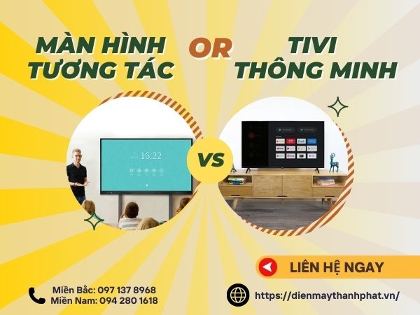 so sánh màn hình tương tác và tivi thông minh