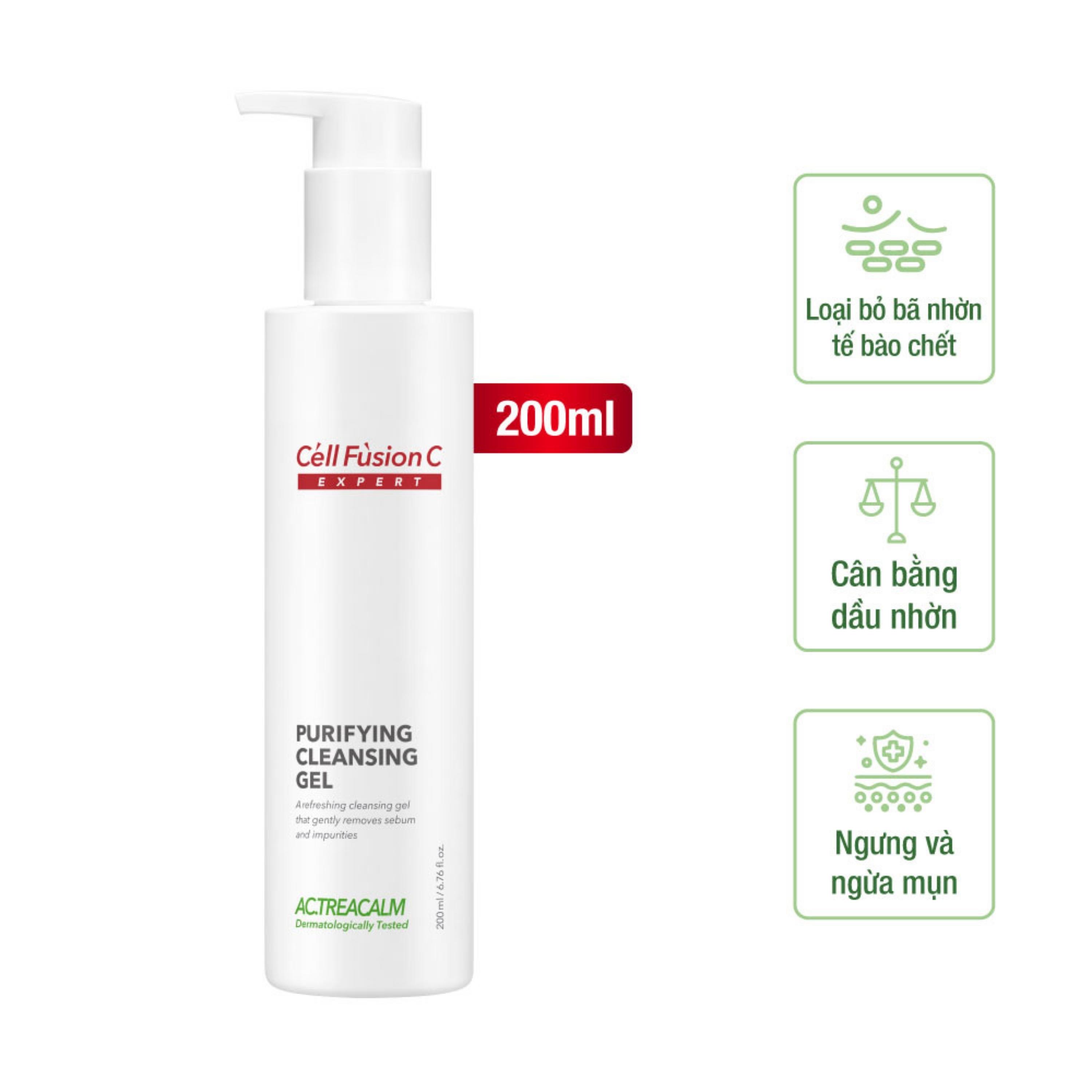 Gel rửa mặt thanh khiết cho làn da dầu mụn 200ml - Cell Fusion C Expert Purifying Cleansing Gel