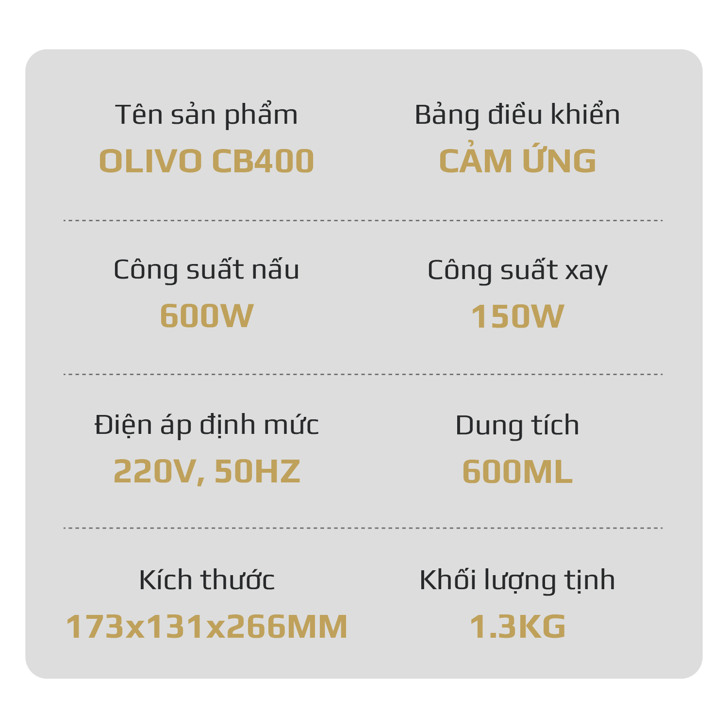 Máy Xay Nấu Đa Năng Olivo CB400