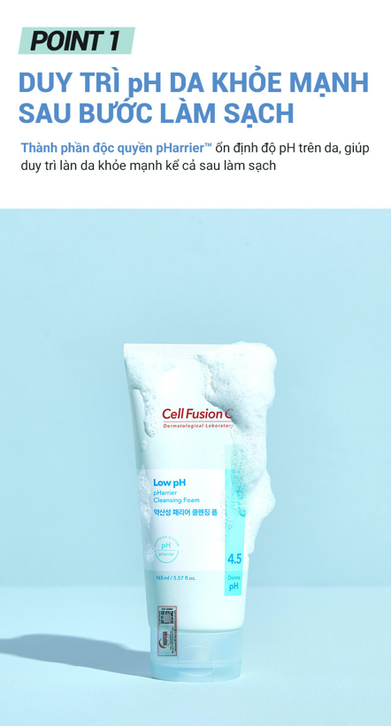 Sữa rửa mặt pH thấp - Cell Fusion C Low pH pHarrier Cleansing Foam 165ml