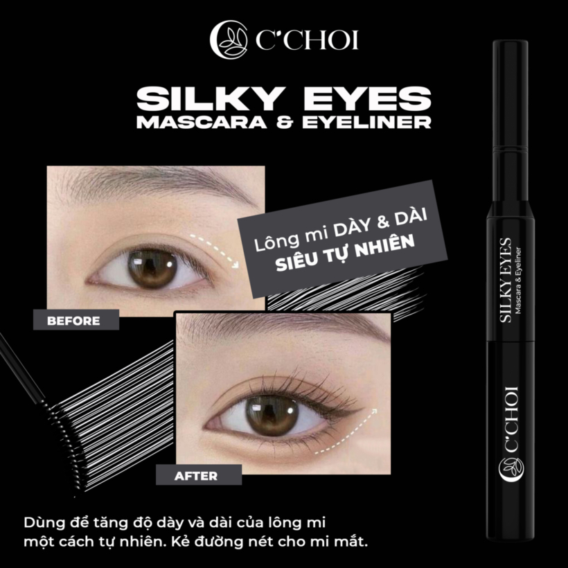 Gel chuốt mi và kẻ mắt tự nhiên C'Choi - Silky Eyes - Mascara & Eyeliner