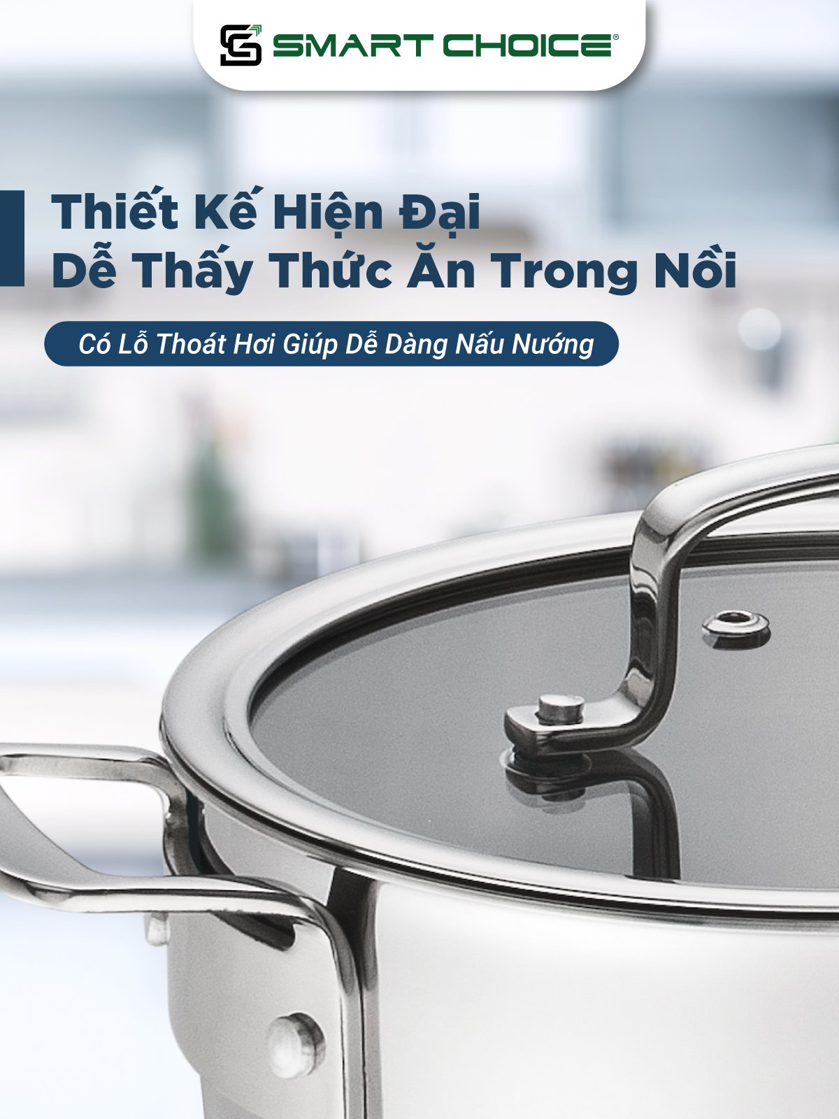 Nồi Inox 304 SmartChoice SCG-NL001 Liền Khối 3 Đáy