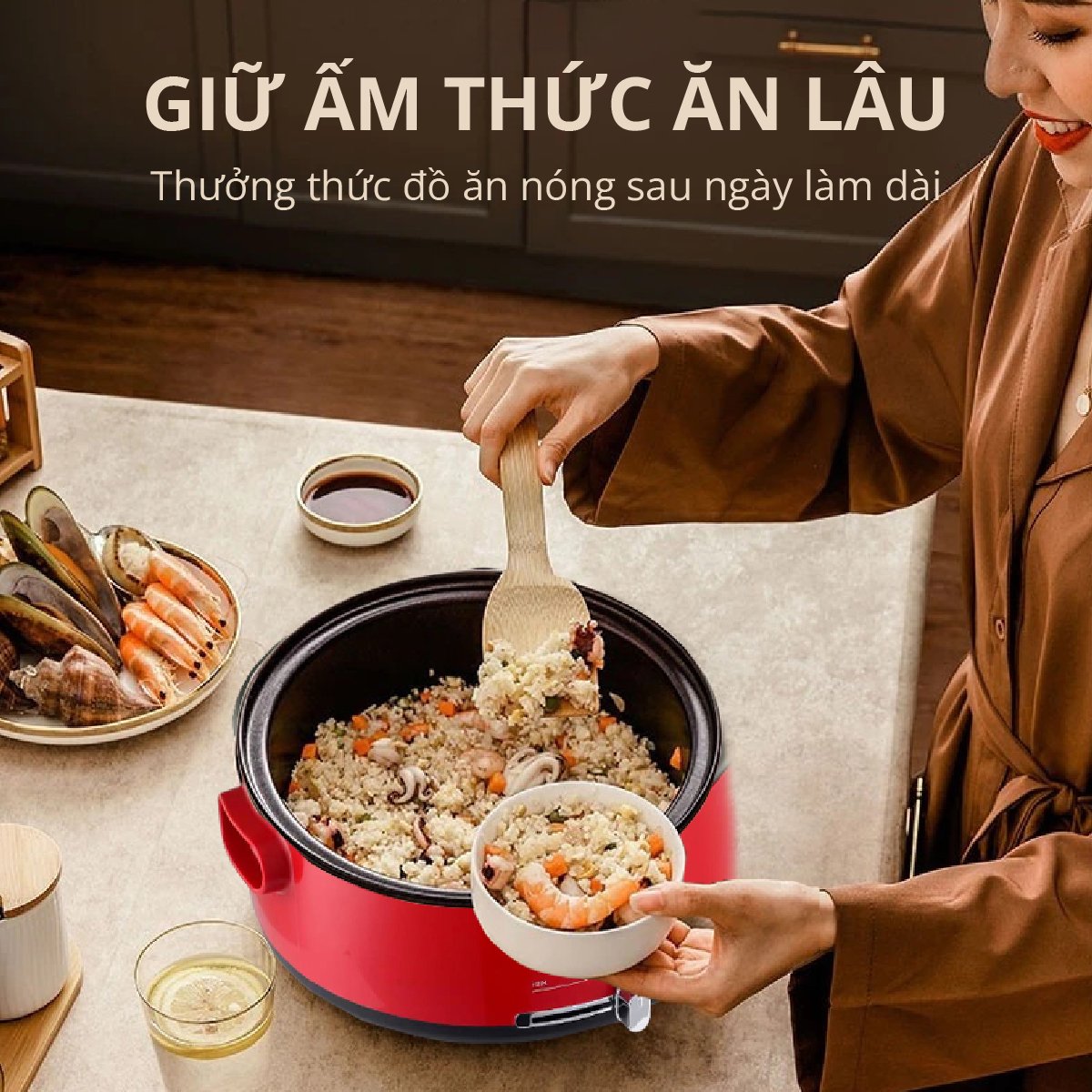Nồi Lẩu Điện Lòng 4L Có Thể Tách Rời Mishio MK348
