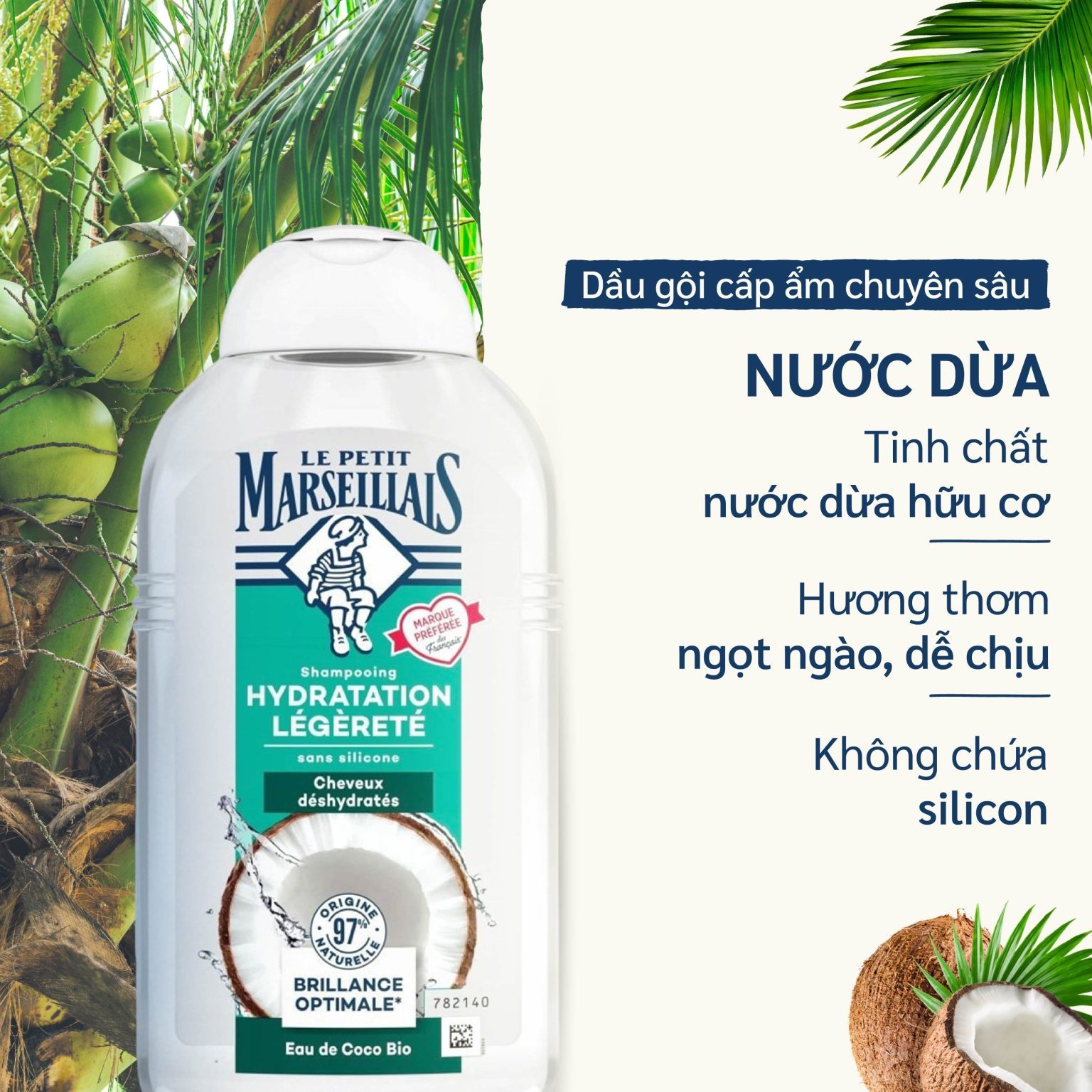 Dầu gội hữu cơ LE PETIT MARSEILLAIS 250ml