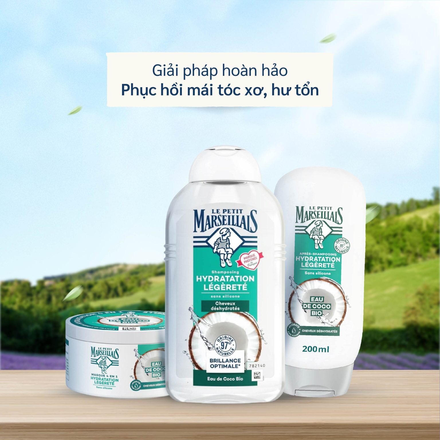 Dầu Xả Dưỡng Tóc Le Petit Marseillais Dưỡng Ẩm Dịu Nhẹ Với Nước Dừa Hữu Cơ 200ml