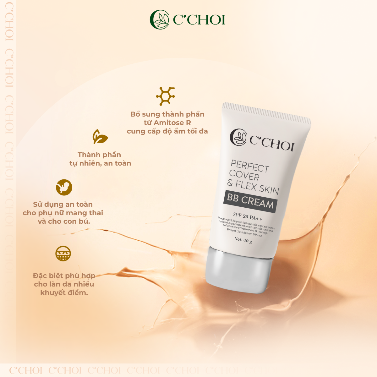 Kem che khuyết điểm C'Choi - Perfect Cover & Flex Skin BB Cream