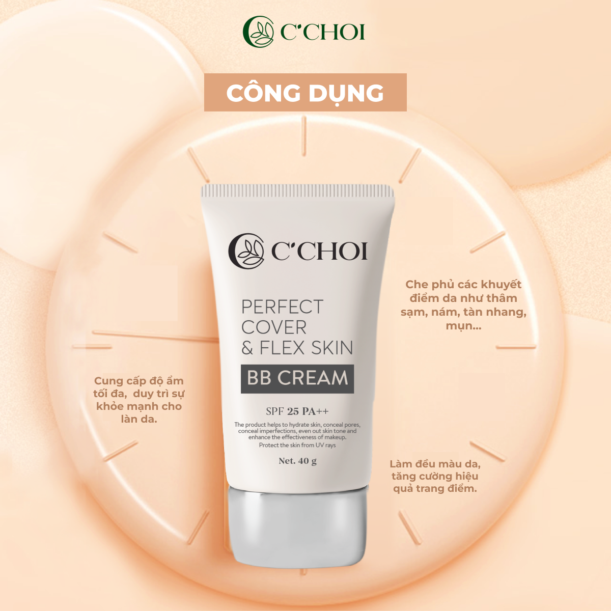 Kem che khuyết điểm C'Choi - Perfect Cover & Flex Skin BB Cream