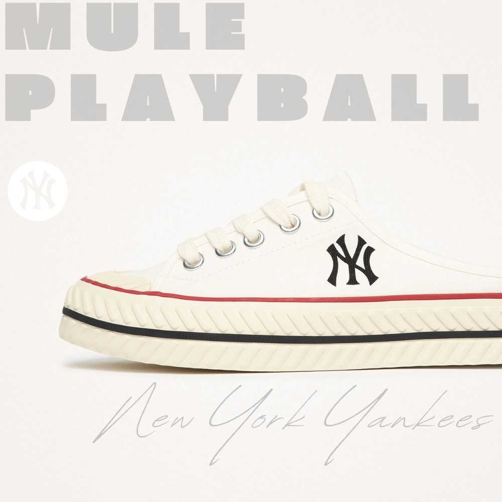 Giày MLB Mule Playball Origin New York Yankees White