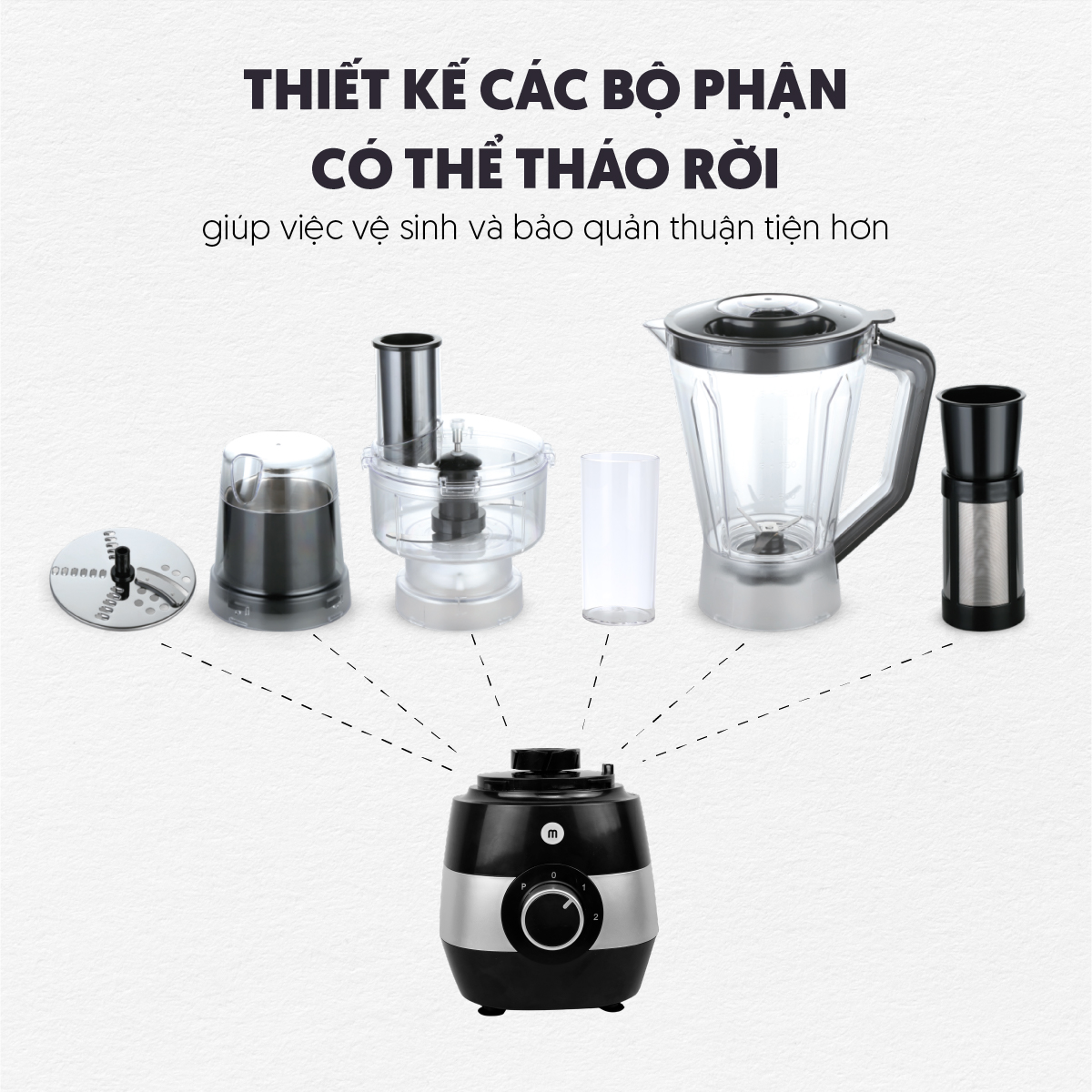 Máy Xay Ép Đa Năng 7 Trong 1 Mishio MK323