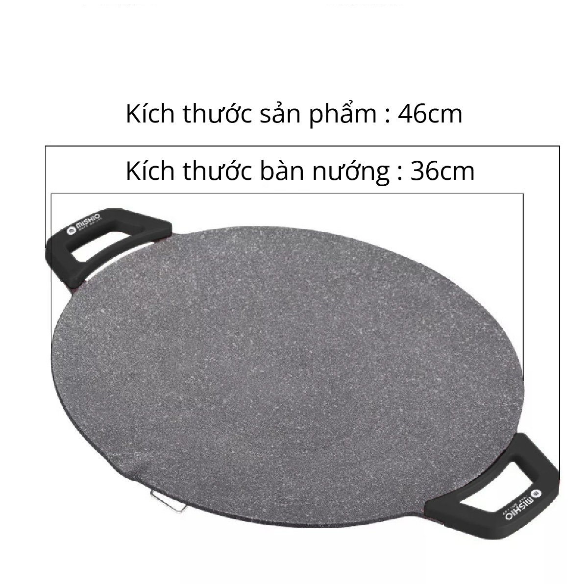 Bàn Nướng Đá Tròn 36cm Mishio MK347 Kiểu Dáng Hàn Quốc