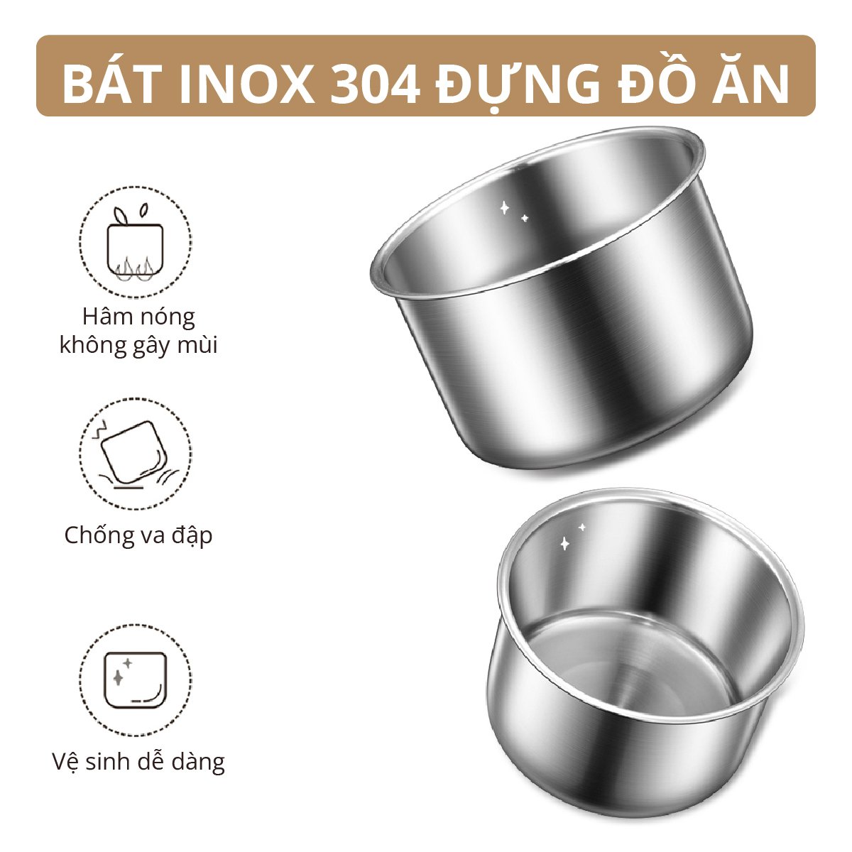 Hộp Hâm Cơm - Tiệt Trùng Bình Sữa Mishio MK345 Kèm 4 Hộp Đựng Inox 304