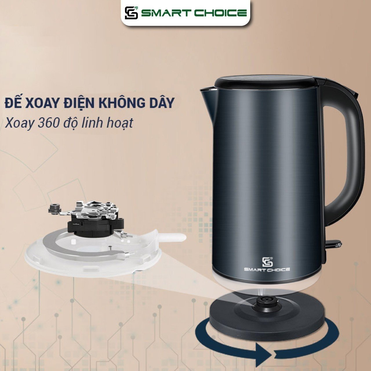 Ấm Siêu Tốc Điện SMARTCHOICE SCG-K005 1.8L