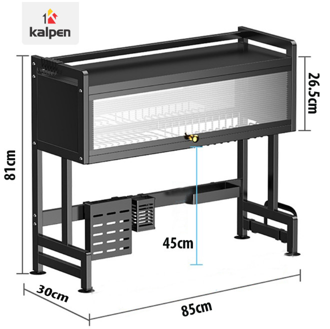 Kệ Chén Bát Trên Bồn Rửa Có Nắp Đậy Kalpen