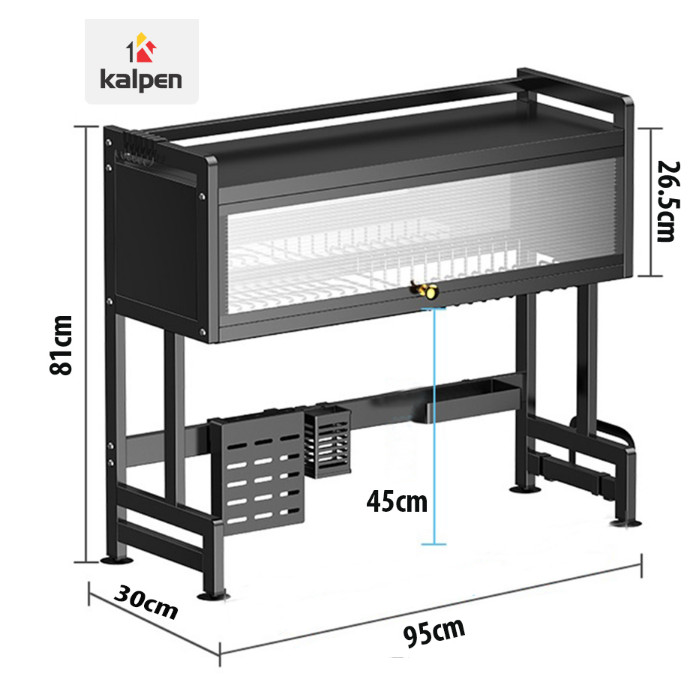 Kệ Chén Bát Trên Bồn Rửa Có Nắp Đậy Kalpen