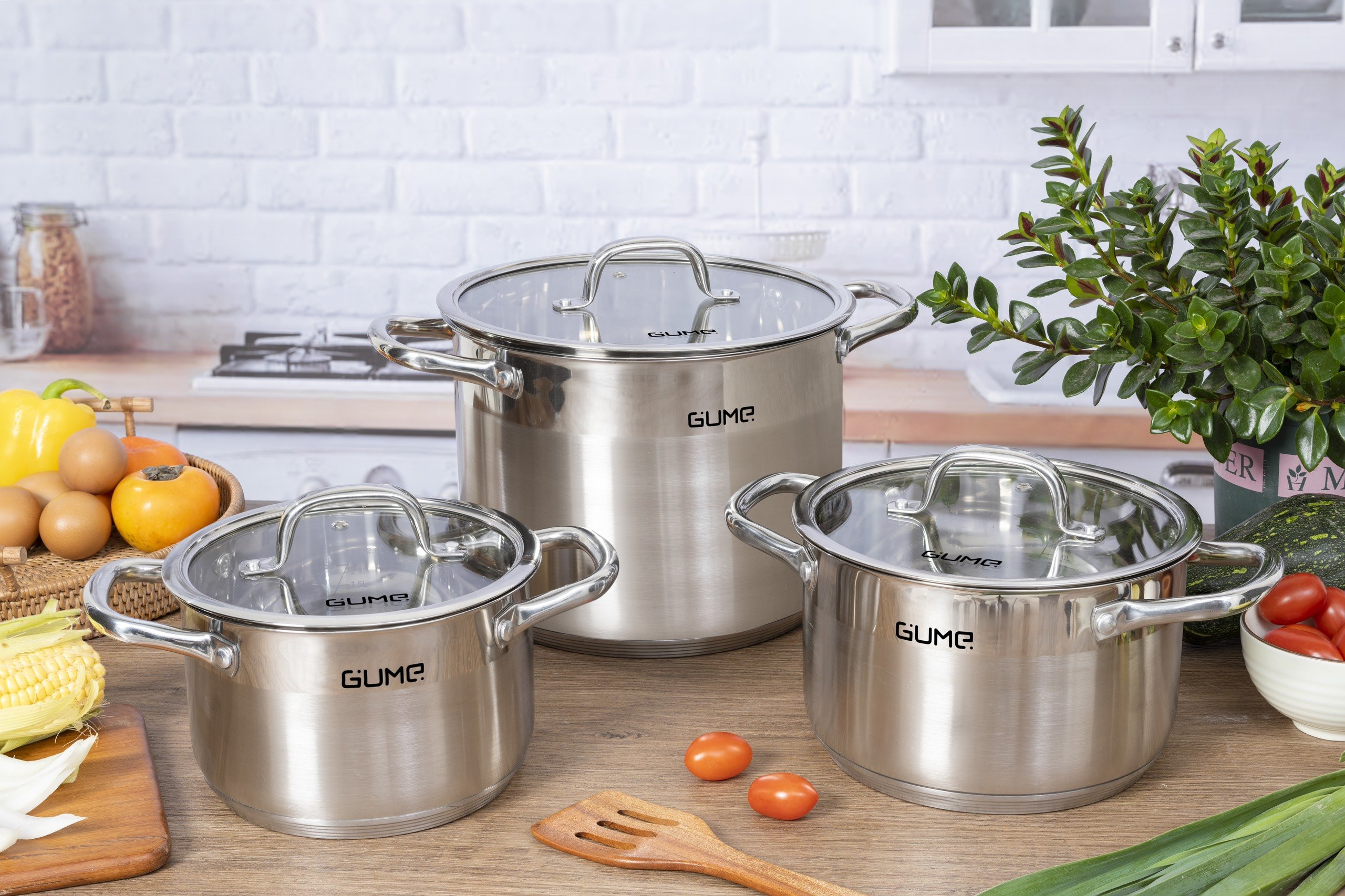 Bộ Nồi Inox Cao Cấp 5 Đáy GUME Thương Hiệu Hàn Quốc