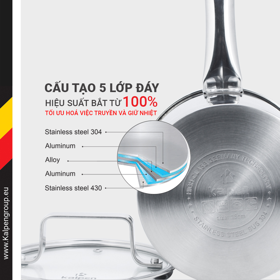 Quánh Inox 304 Cao Cấp Kalpen Gliter