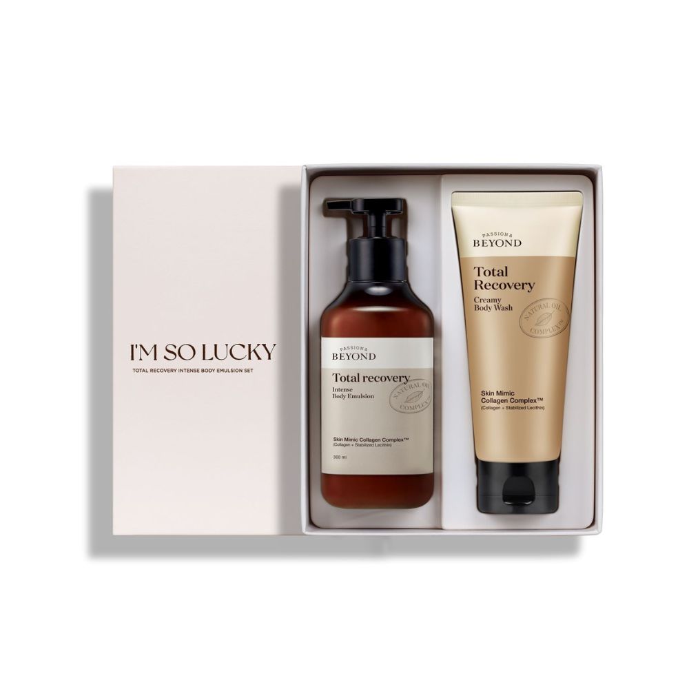 Bộ sữa dưỡng thể cấp cẩm chuyên sâu Thuần chay BEYOND Total Recovery Intense Body Emul Set Y23 450ml (chai 300ml + 150ml tuýp) (BEYOND TOTAL RECOVERY INTENSE BODY EMULSION SET)