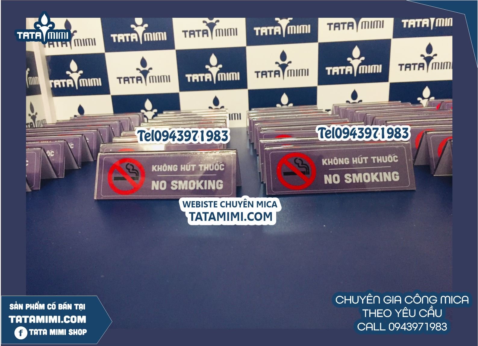 Biển cấm hút thuốc nhận đặt theo kích thước 