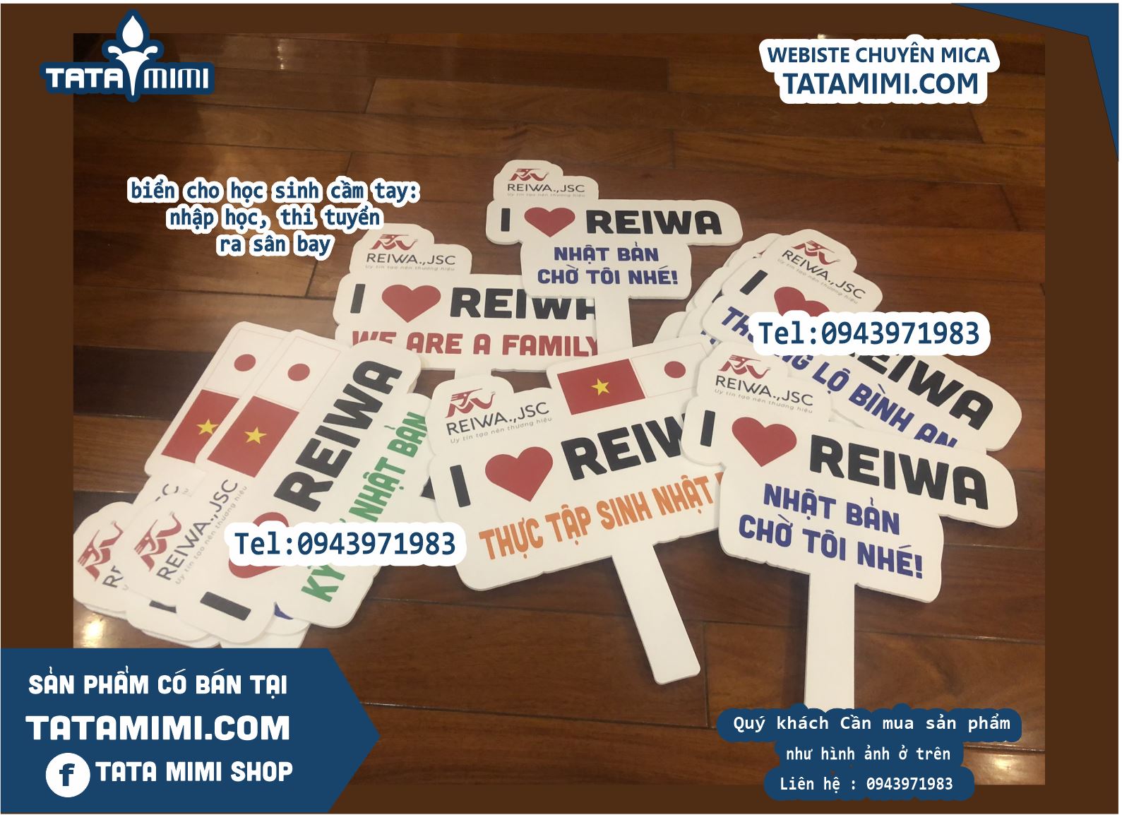 In hashtag cầm tay từ chất liệu nhẹ