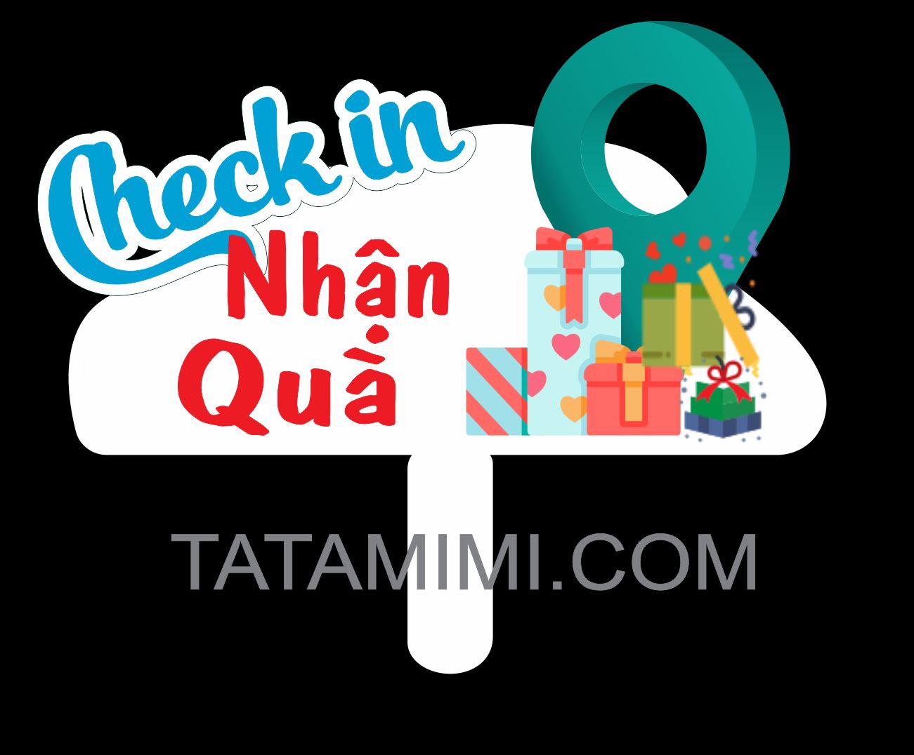 Biển check in nhận quà