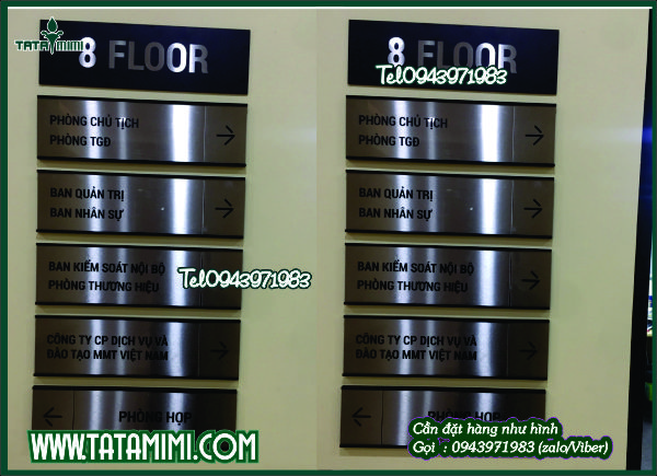 Sơ đồ thoát hiểm và biển chỉ dẫn bằng inox