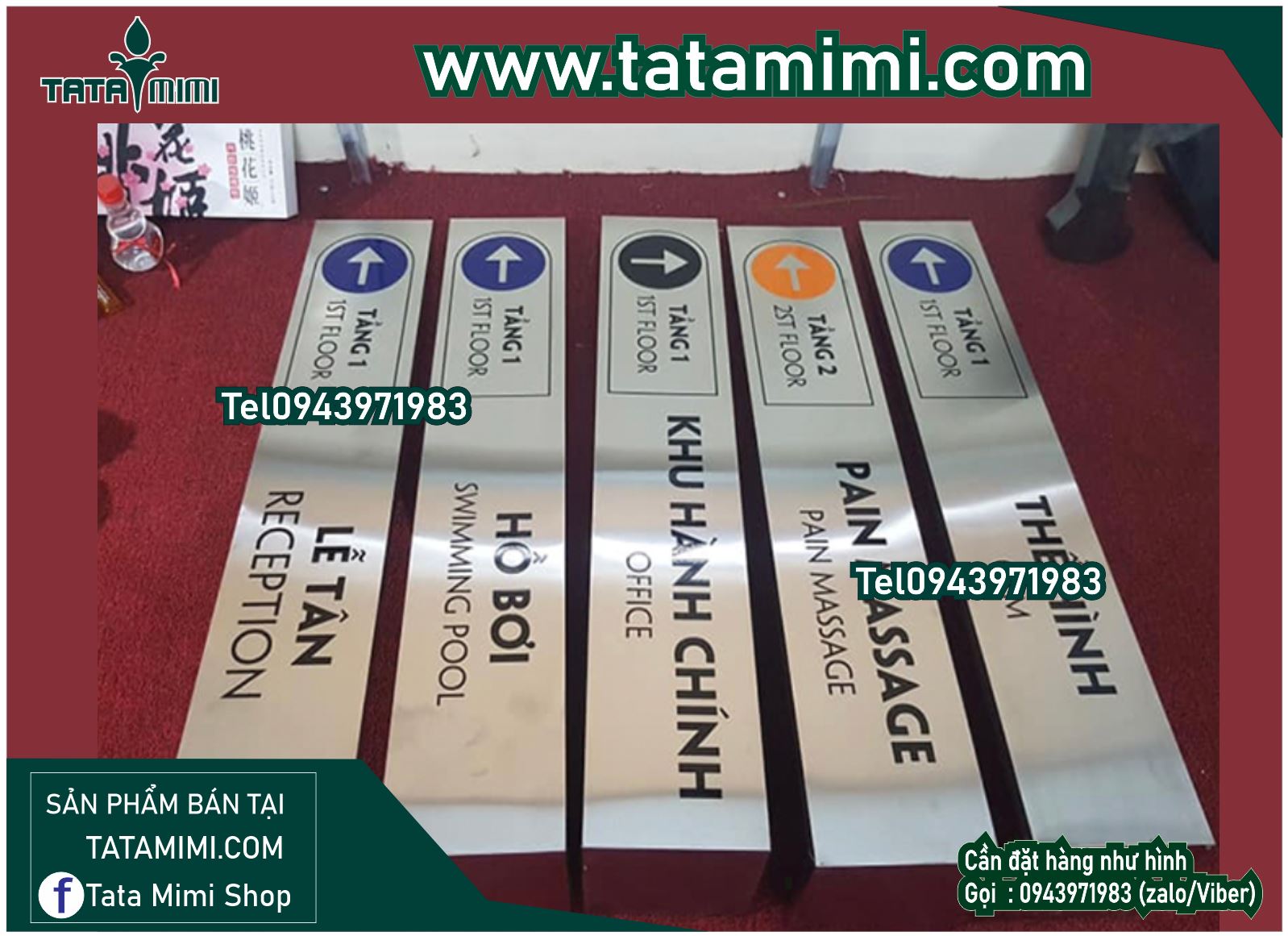 Biển chỉ dẫn các tầng gắn ở tầng mặt ngoài của tòa nhà