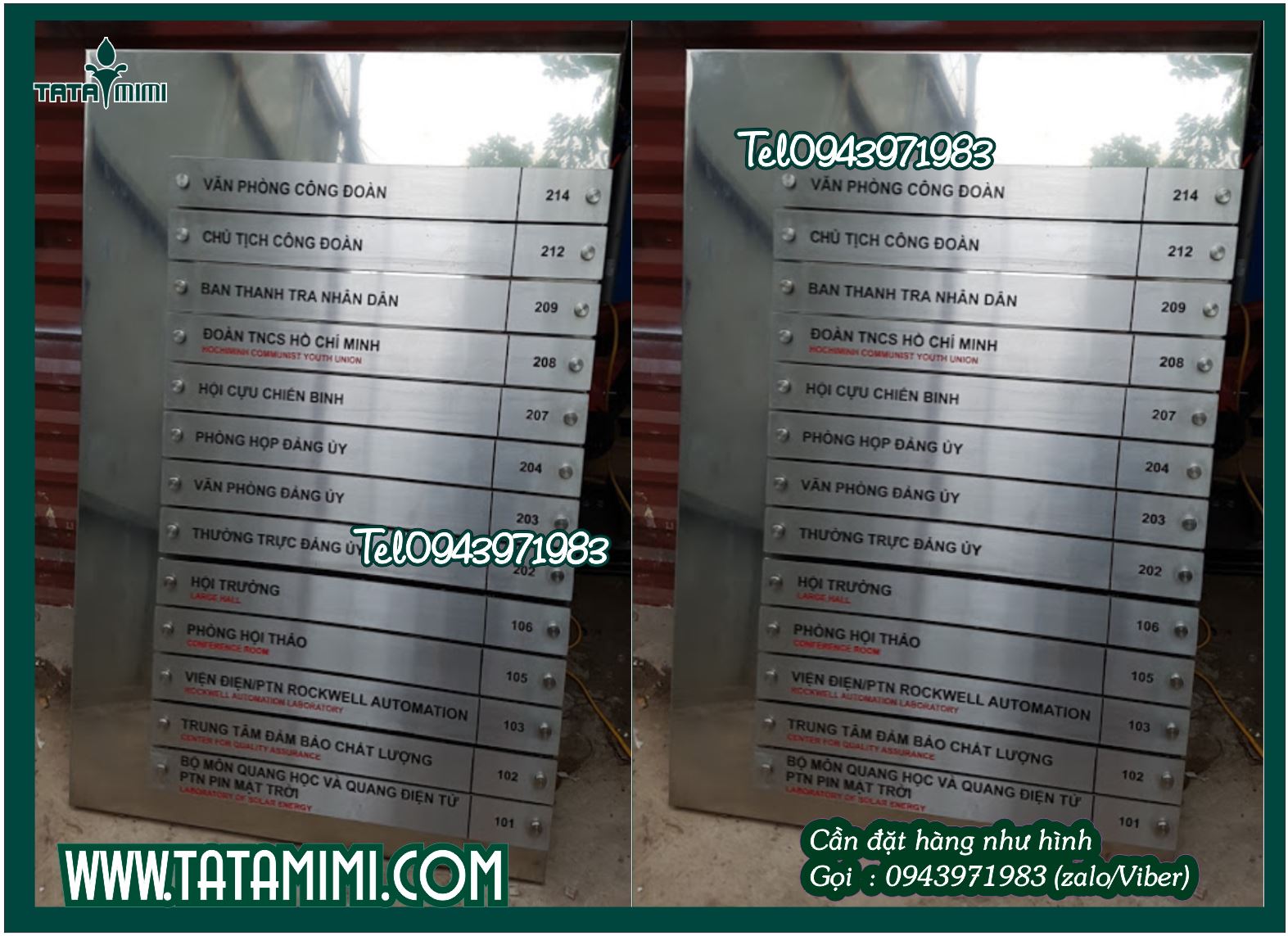 Mẫu biển inox đẹp