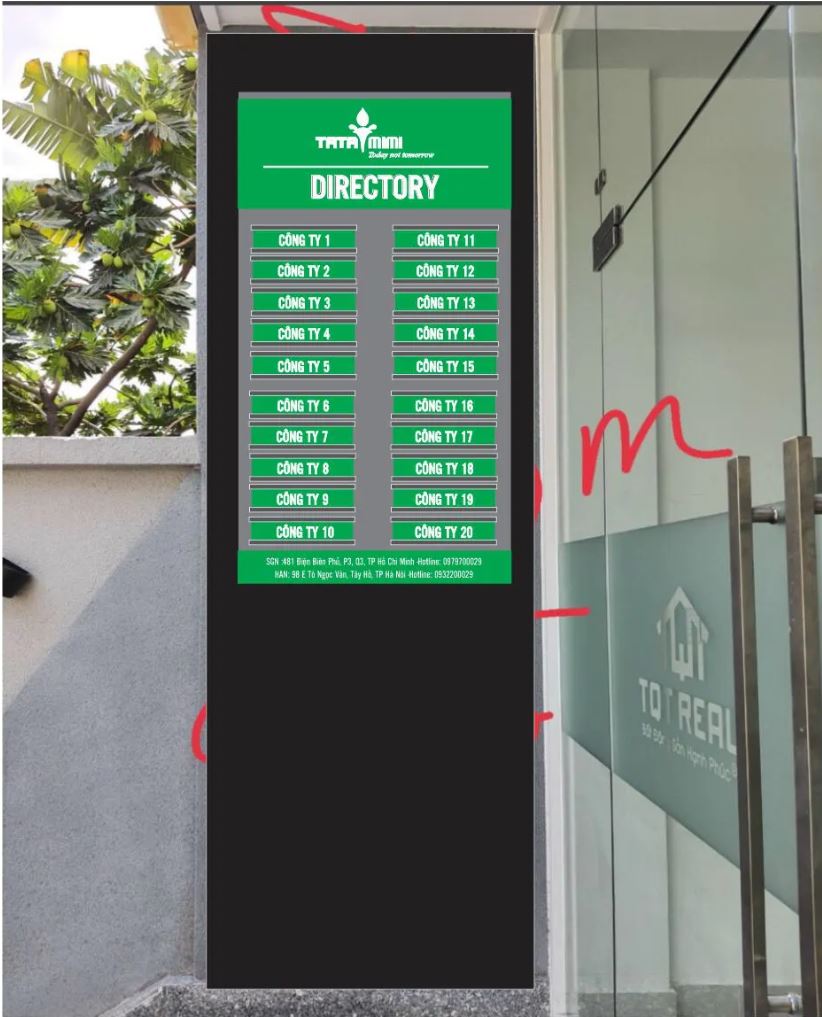 Cho e xin 1 vài mẫu của biển chỉ dẫn toà nhà Văn Phòng