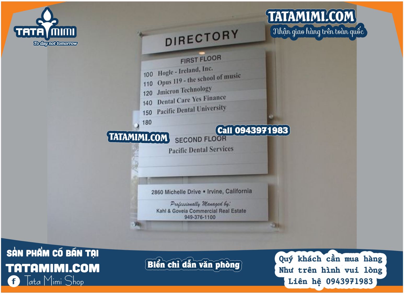 Bảng chỉ dẫn gắn ở tòa nhà văn phòng