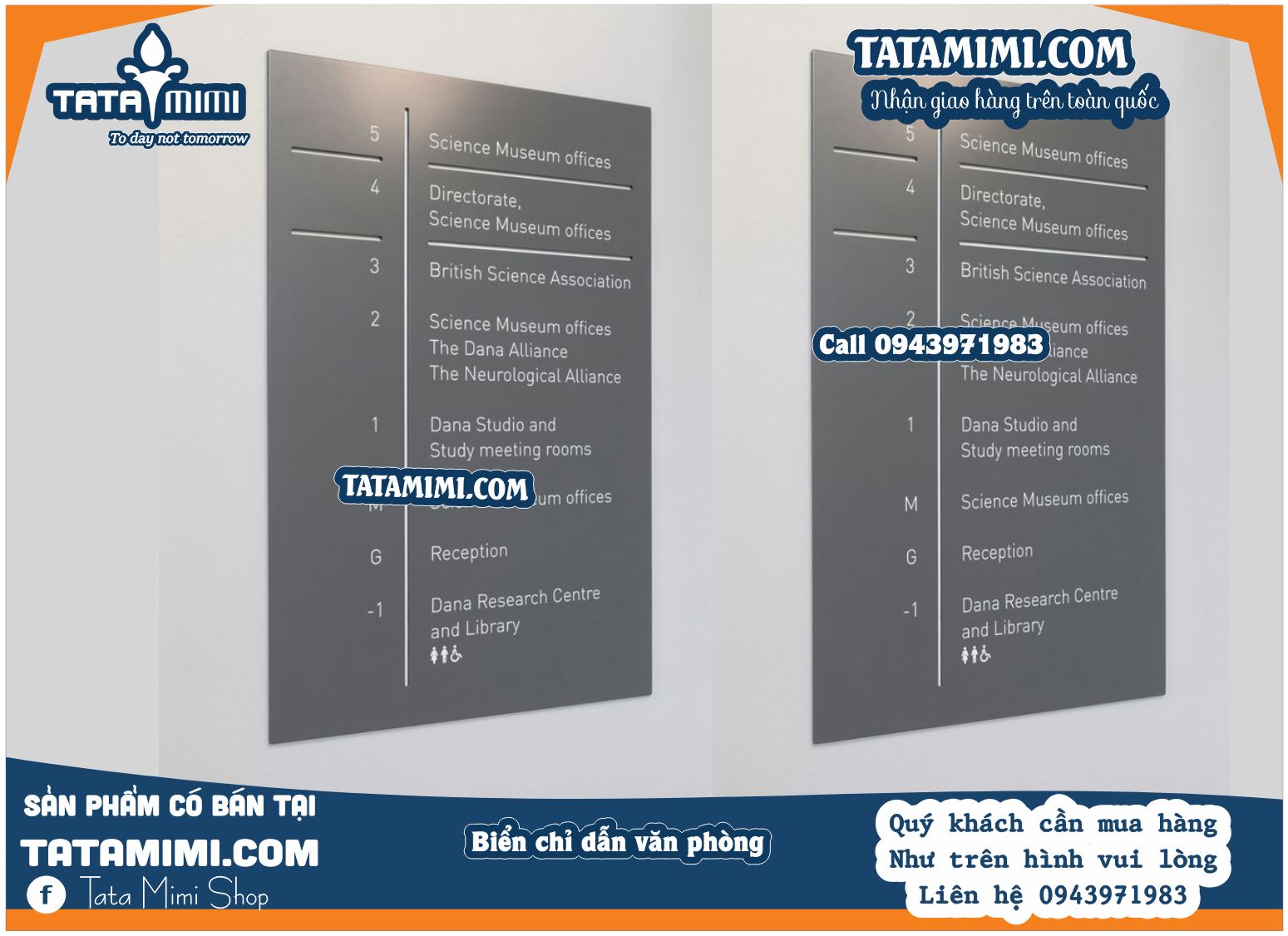 Bảng chỉ dẫn gắn ở tòa nhà văn phòng